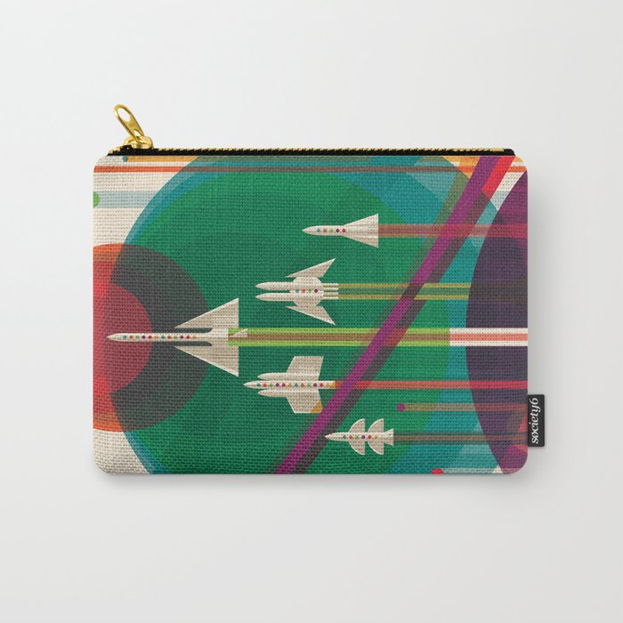 NASA Retro Space Travel Poster The Grand Tour Carry All Pouch Gallery Image 1