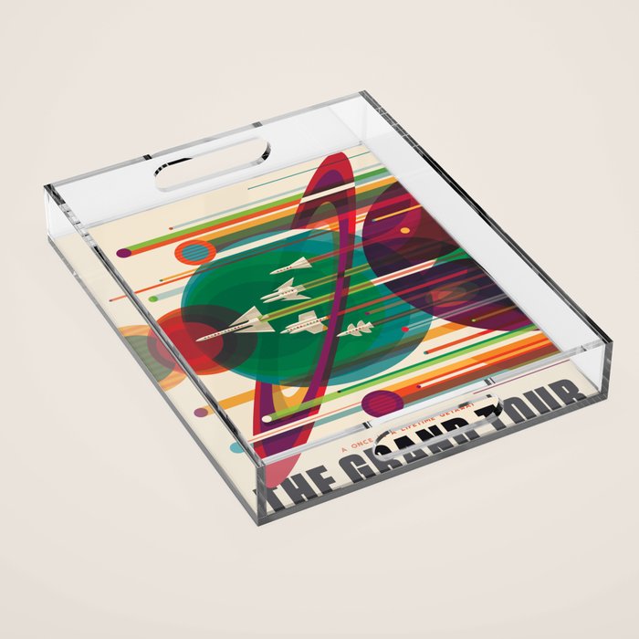 NASA Retro Space Travel Poster The Grand Tour Acrylic Tray Gallery Image 1