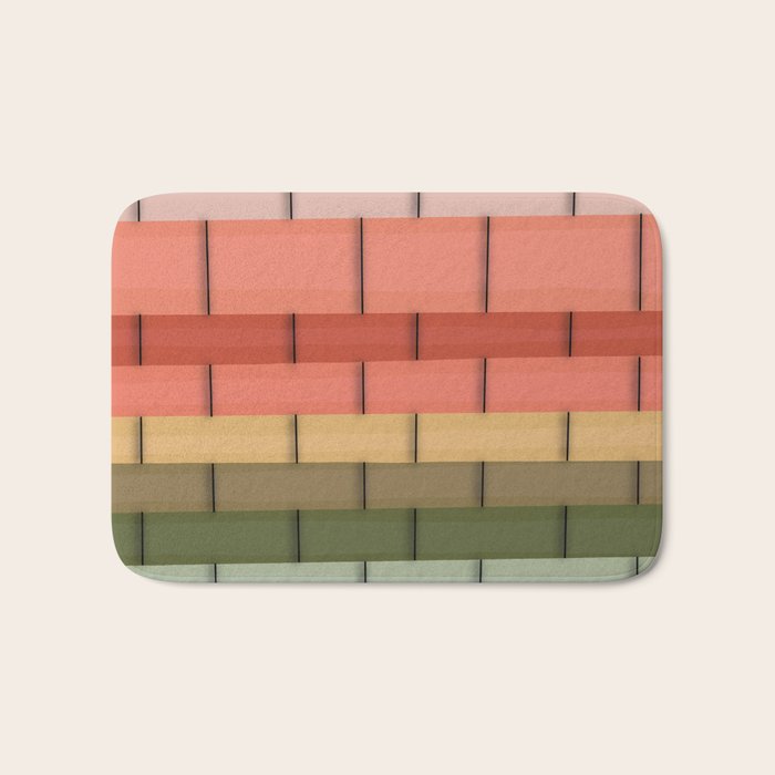 Colorful Tiles In Lines Bath Mat Gallery Image 1