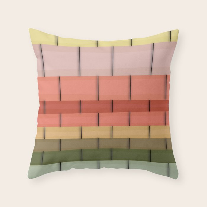 Colorful Tiles In Lines Throw Pillow Gallery Image 6