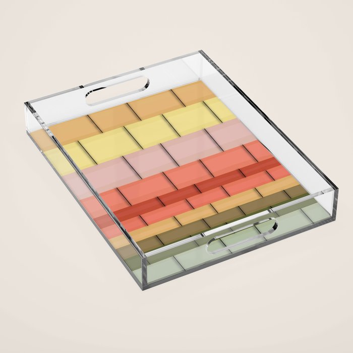 Colorful Tiles In Lines Acrylic Tray Gallery Image 1