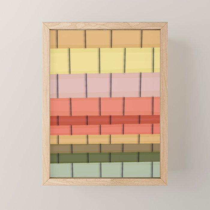 Colorful Tiles In Lines Mini Art Print Gallery Image 1