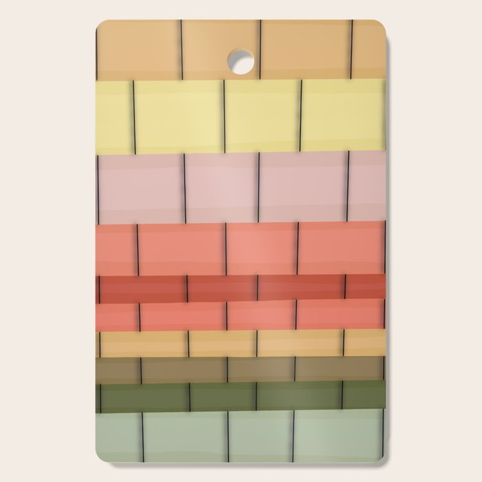Colorful Tiles In Lines Cutting Board Gallery Image 1
