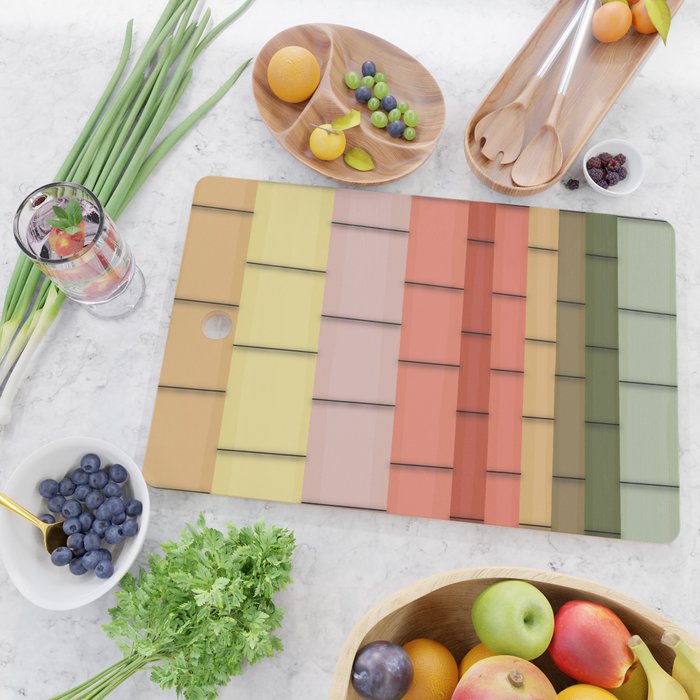 Colorful Tiles In Lines Cutting Board Gallery Image 2