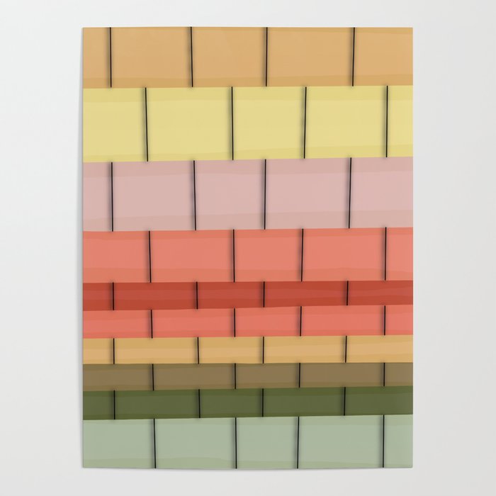 Colorful Tiles In Lines Poster Gallery Image 1