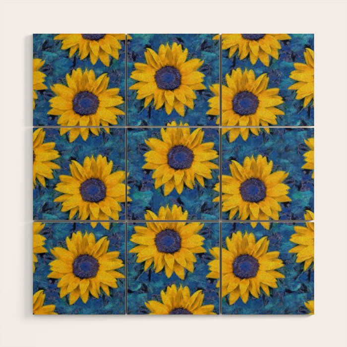 Sunflower Wood Wall Art Gallery Image 1