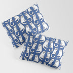 Cat friends, cute, funny, quirky cat drawing Pillow Sham Gallery Image 3