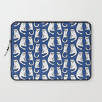 Cat friends, cute, funny, quirky cat drawing Laptop Sleeve Gallery Image 1