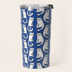 Cat friends, cute, funny, quirky cat drawing Travel Mug Gallery Image 2