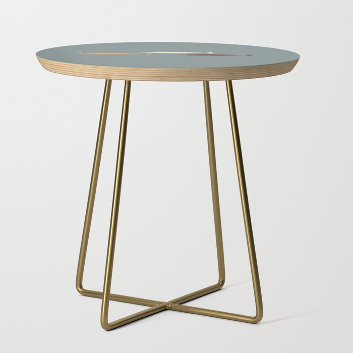 Fish Trio - Minimalist Mid-Century Slate Blue Orange Brown Cream Side Table Gallery Image 1
