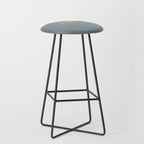 Fish Trio - Minimalist Mid-Century Slate Blue Orange Brown Cream Stool Gallery Image 1