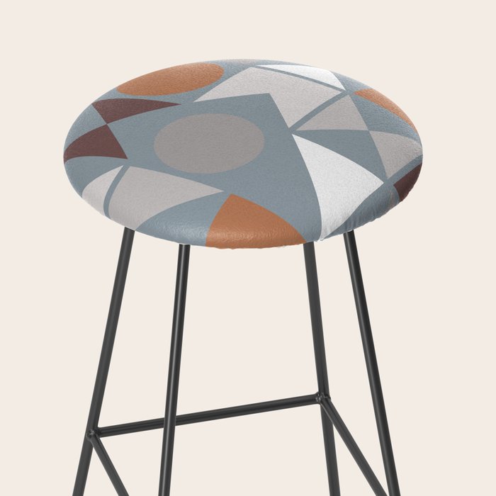 Mid Century Modern Geometric 17 Stool Gallery Image 2