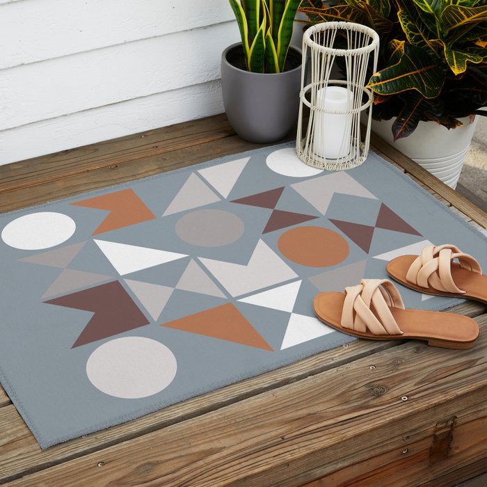 Mid Century Modern Geometric 17 Outdoor Rug Gallery Image 2