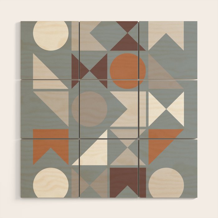 Mid Century Modern Geometric 17 Wood Wall Art Gallery Image 1