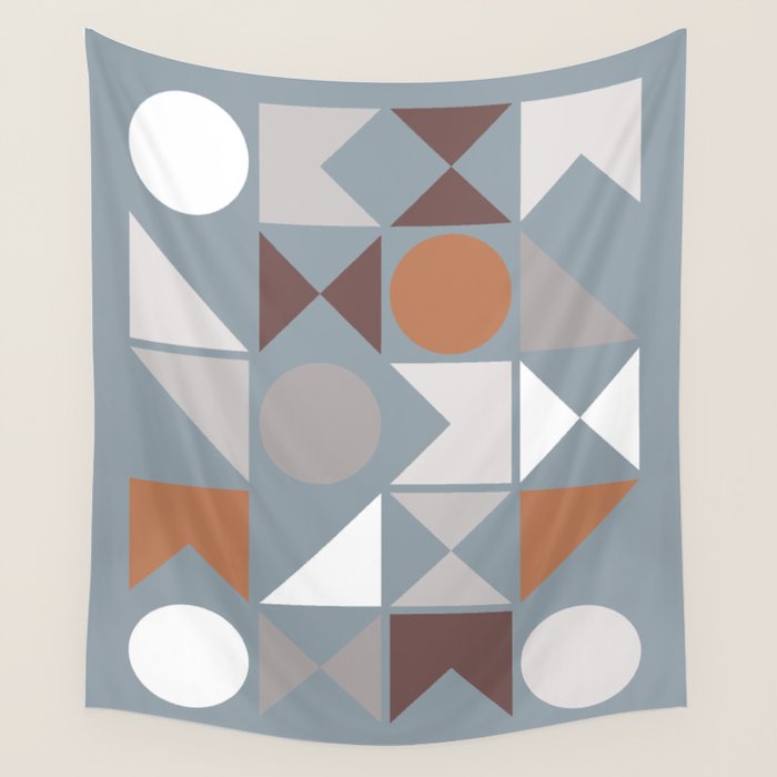 Mid Century Modern Geometric 17 Wall Tapestry Gallery Image 1
