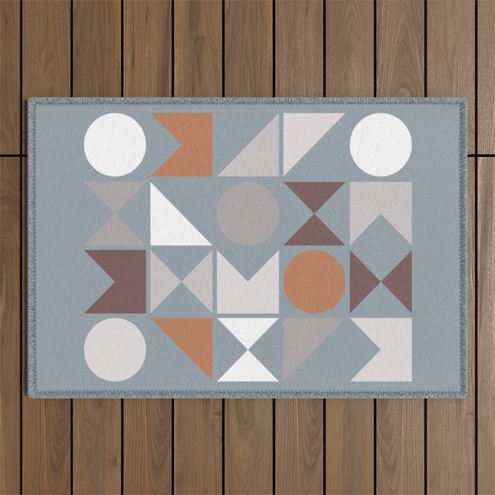 Mid Century Modern Geometric 17 Outdoor Rug Gallery Image 1