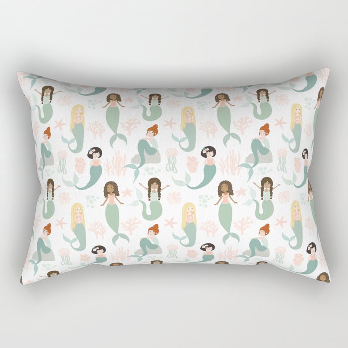 Mermaid Friends, Mermaid Art, Little Mermaids, Mermaid Decor, Nursery Rectangular Pillow Gallery Image 2