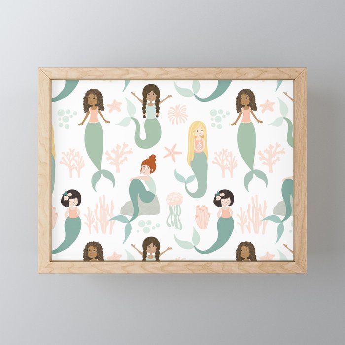 Mermaid Friends, Mermaid Art, Little Mermaids, Mermaid Decor, Nursery Mini Art Print Gallery Image 1