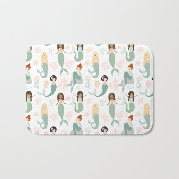 Mermaid Friends, Mermaid Art, Little Mermaids, Mermaid Decor, Nursery Bath Mat Gallery Image 1