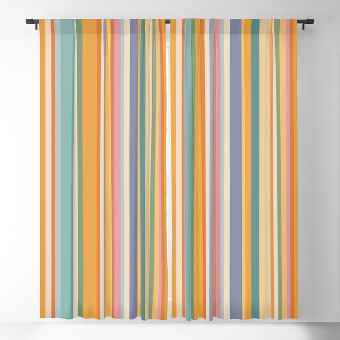 Classic Stripes VI - Vintage Pastel Window Curtain Gallery Image 1