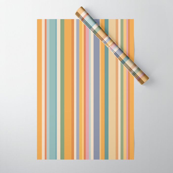 Classic Stripes VI - Vintage Pastel Wrapping Paper Gallery Image 1