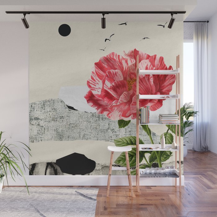 minimal collage/ landscape flower Wall Mural Gallery Image 1