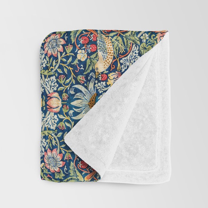 Strawberry Thief by William Morris Throw Blanket Gallery Image 3