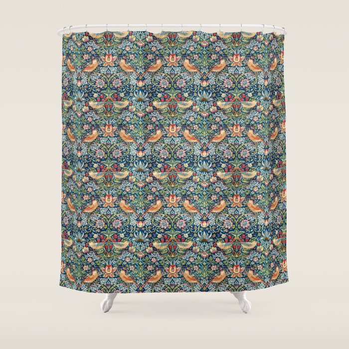 Strawberry Thief by William Morris Shower Curtain Gallery Image 1