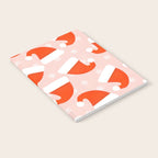 Red Santa Hats & Snowflakes on Linen Pink - Modern Festive Pattern Notebook Gallery Image 2