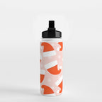 Red Santa Hats & Snowflakes on Linen Pink - Modern Festive Pattern Water Bottle Gallery Image 2