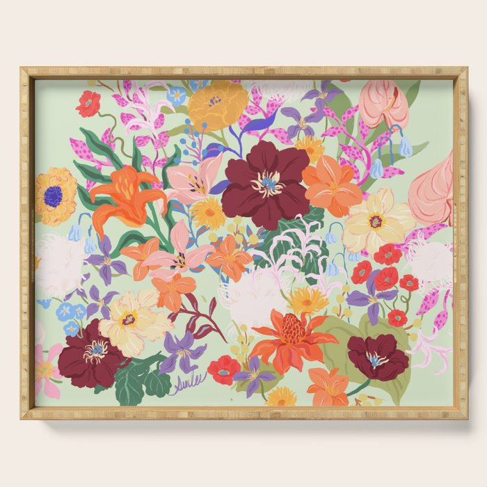 Splendid Flowers Serving Tray Gallery Image 1