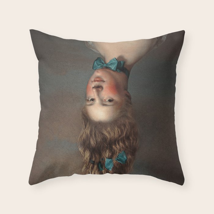 Upside Down Girl Throw Pillow Gallery Image 6