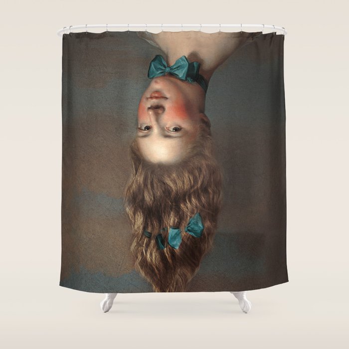 Upside Down Girl Shower Curtain Gallery Image 1