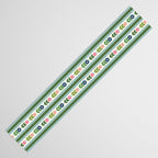 Scandi-Floral Stripes Green Pink Blue Table Runner Gallery Image 3