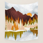 Winter Lake Forest Wall Tapestry Gallery Image 4