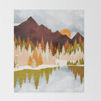 Winter Lake Forest Throw Blanket Gallery Image 2