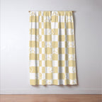 Checkered Peace Sign (Sand Color) Window Curtain Gallery Image 3