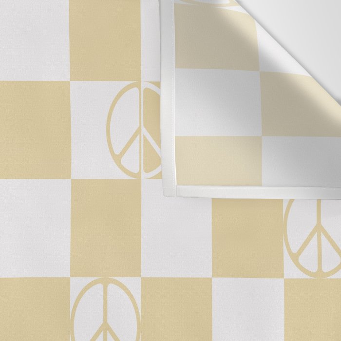 Checkered Peace Sign (Sand Color) Wall Tapestry Gallery Image 3