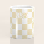Checkered Peace Sign (Sand Color) Coffee Mug Gallery Image 4