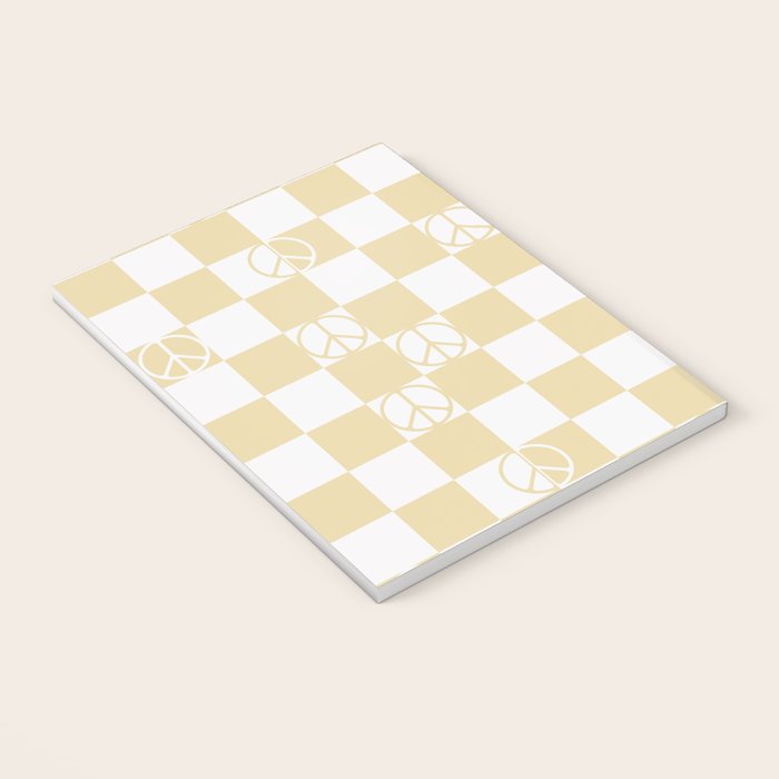 Checkered Peace Sign (Sand Color) Notebook Gallery Image 3