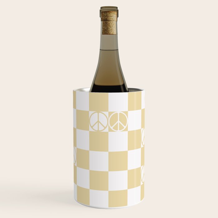 Checkered Peace Sign (Sand Color) Wine Chiller Gallery Image 1