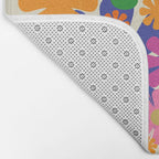 Mid Century Modern Flower Bloom Cheerful Retro Flowers in Vase Bath Mat Gallery Image 2