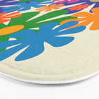 Mid Century Modern Flower Bloom Cheerful Retro Flowers in Vase Bath Mat Gallery Image 3