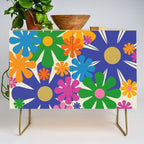 Mid Century Modern Flower Bloom Cheerful Retro Flowers in Vase Credenza Gallery Image 1