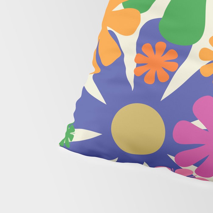 Mid Century Modern Flower Bloom Cheerful Retro Flowers in Vase Pillow Sham Gallery Image 4