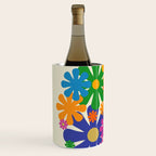 Mid Century Modern Flower Bloom Cheerful Retro Flowers in Vase Wine Chiller Gallery Image 2
