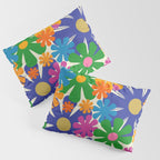 Mid Century Modern Flower Bloom Cheerful Retro Flowers in Vase Pillow Sham Gallery Image 3