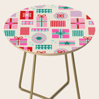 Retro Geometric Christmas Gift pattern on Cream Side Table Gallery Image 2