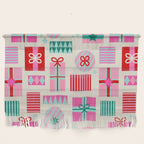 Retro Geometric Christmas Gift pattern on Cream Wall Hanging Gallery Image 1
