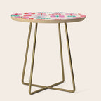 Retro Geometric Christmas Gift pattern on Cream Side Table Gallery Image 1
